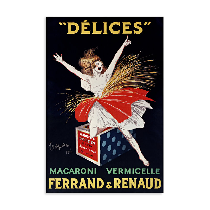 Publicité rétro sur toile, par Leonetto Cappiello, H 30 po x l 20 po