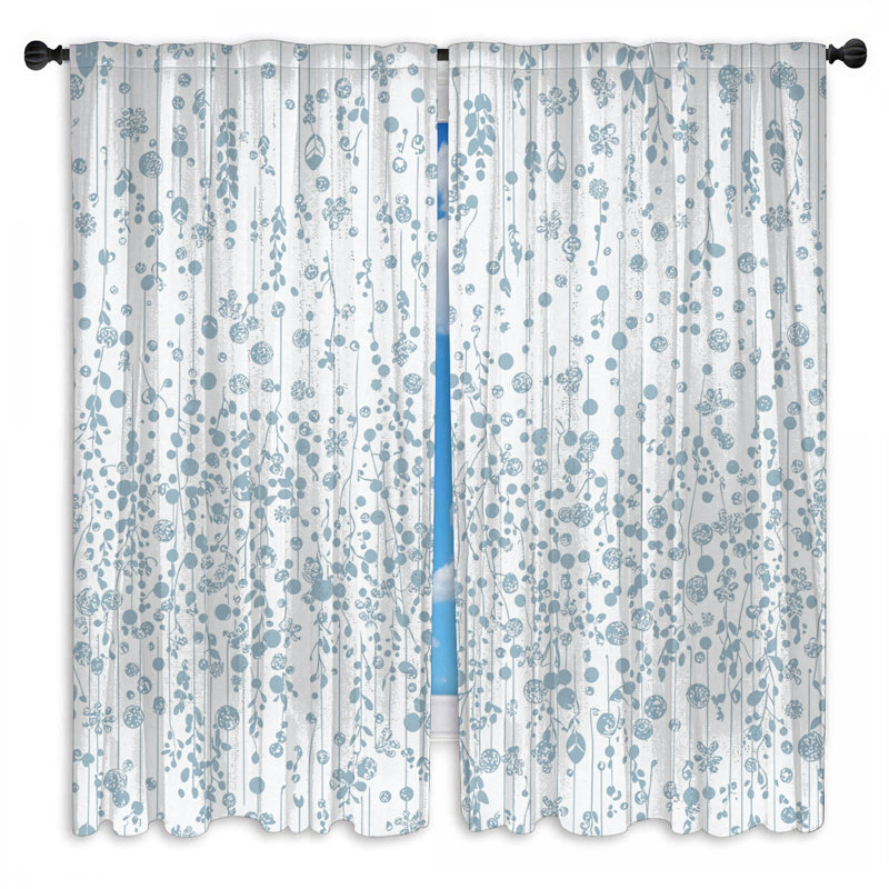 Motif de rideaux de fenêtre à motif floral transparent et obscurcissant - 2 panneaux, 56 po x 76 po - 2 panneaux