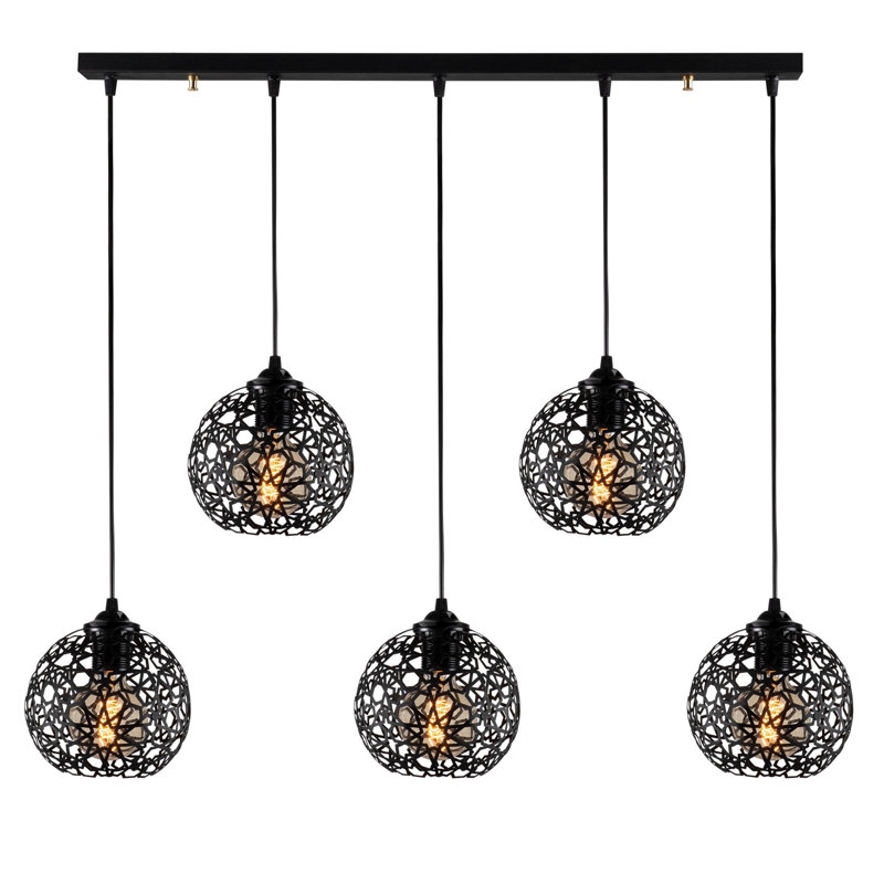 Lustre pour îlot de cuisine 5 lumières Ladaker
