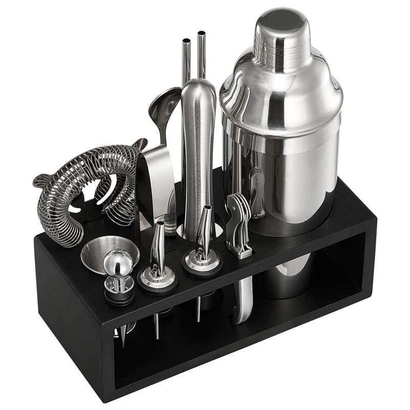 Cocktail Shaker Set 13 Pcs Bar Tool Set Stainless Steel Bartender Kit Silver