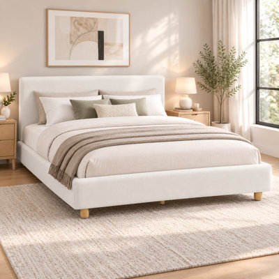 Base de lit tapissier avec tête de lit grand format Boucle
