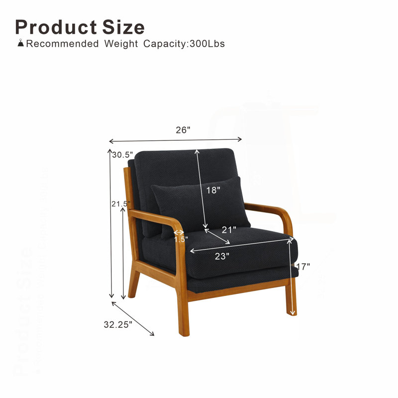 Chaise longue en bois, Tissu noir