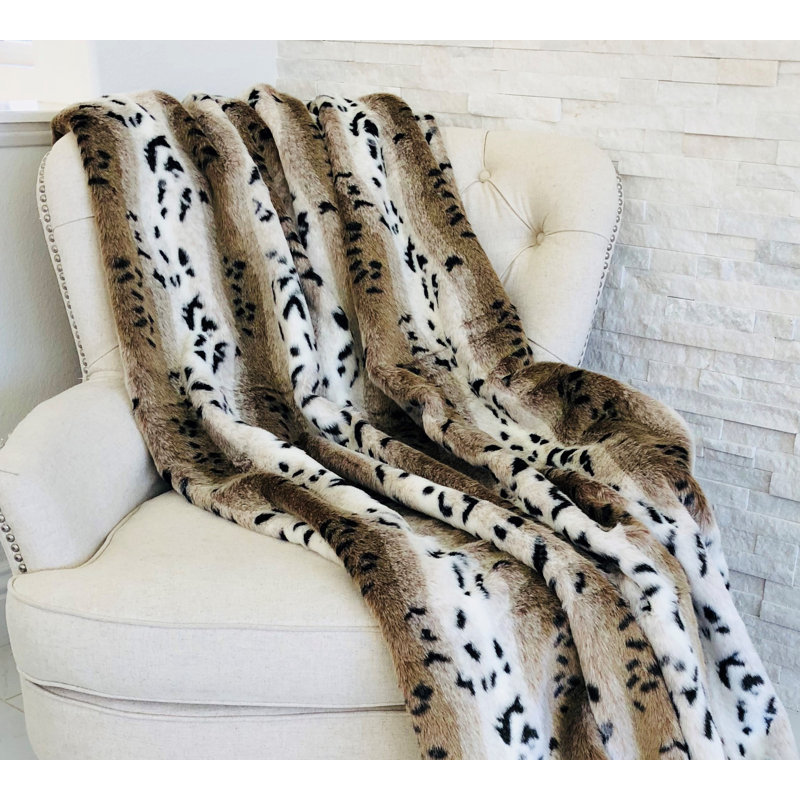 Couverture Snow Lynx Luxury, l 60 po x L 72 po, Jeté