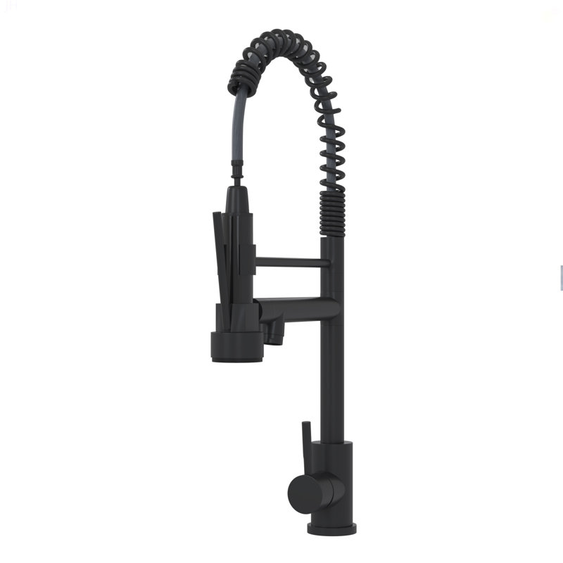 Robinet de cuisine à poignée simple 19 po d'Uniwa (finition noire mate), Noir mat