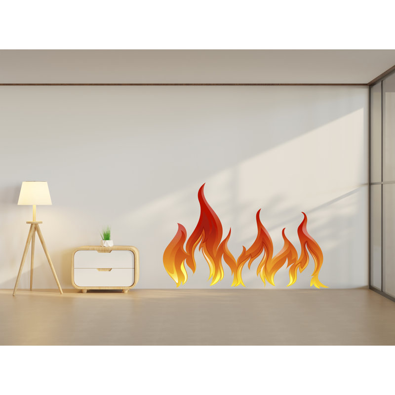 Décalcomanie de flammes, foyer, décoration murale, flamme, flamme, adhésif de vinyle, autocollants, art, peinture murale, feu, décoration de la maison, 300LU
