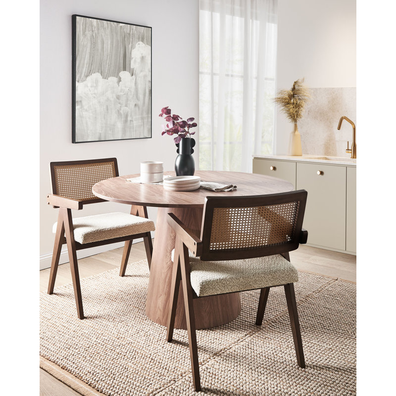 Set of 2 Dining Chairs AVA Wood, Dark Brown Wood