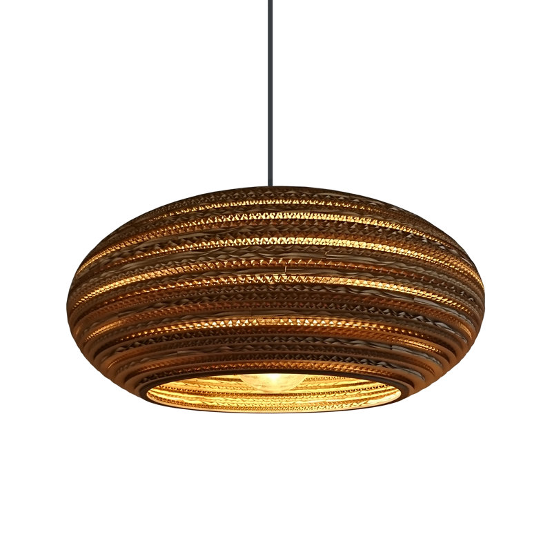 Stanyon 1 - Light Brown Sphere Pendant, 25cm H x 55cm W x 55cm D