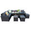 Ayeasha Rectangular 9 - Person Comer Sofa Set With Fire-Pit Dining Table with Cushions Rain Cover-1071916975-1071916974