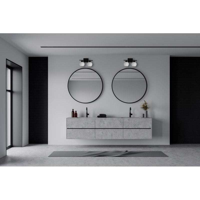 Éclairage pour meuble-lavabo à intensité variable Aimur, 2, Noir