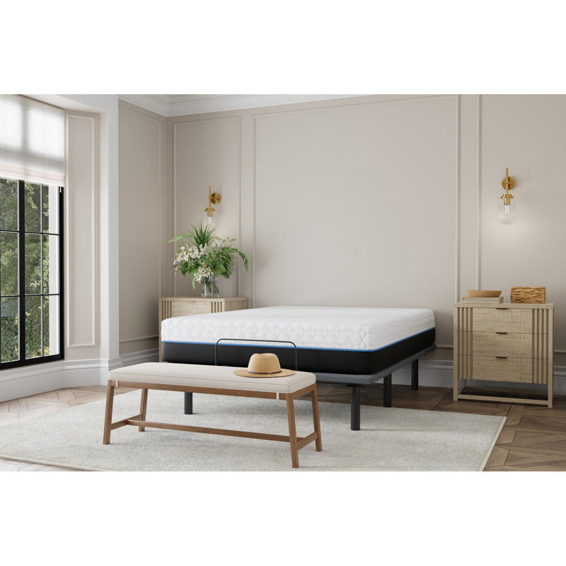 Matelas très grand cuivré 12 po - avec mousse à mémoire de forme et base de soutien en marbre, couches de gel à changement de phase