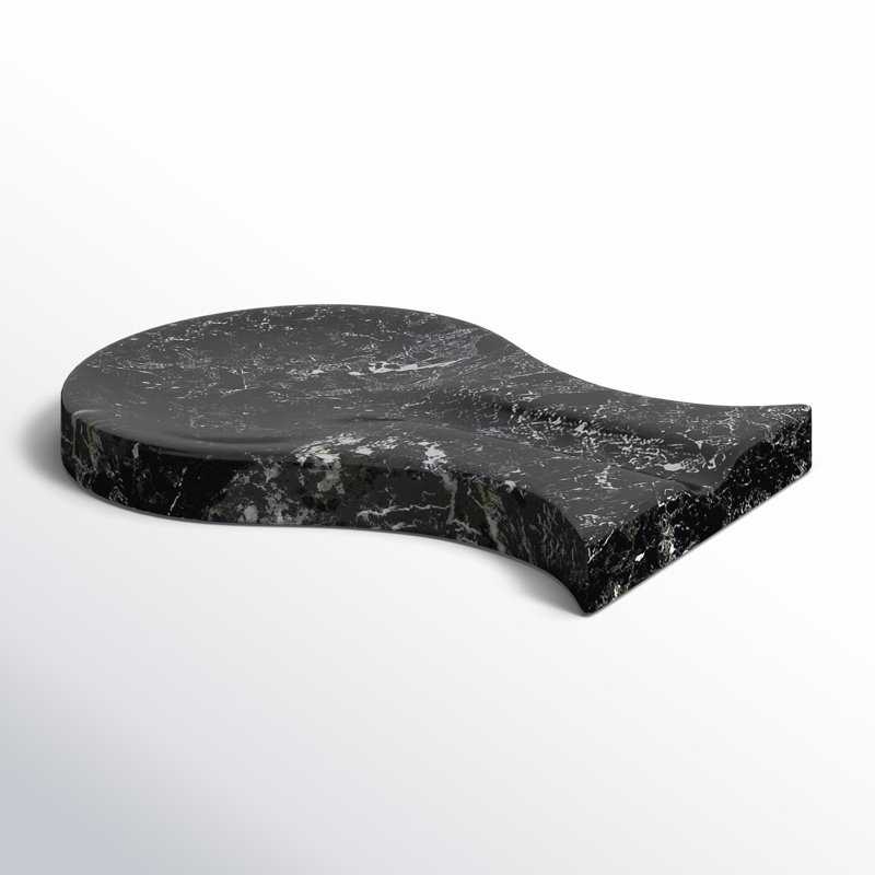 Handmade Marble Black Spoon Rest, Black