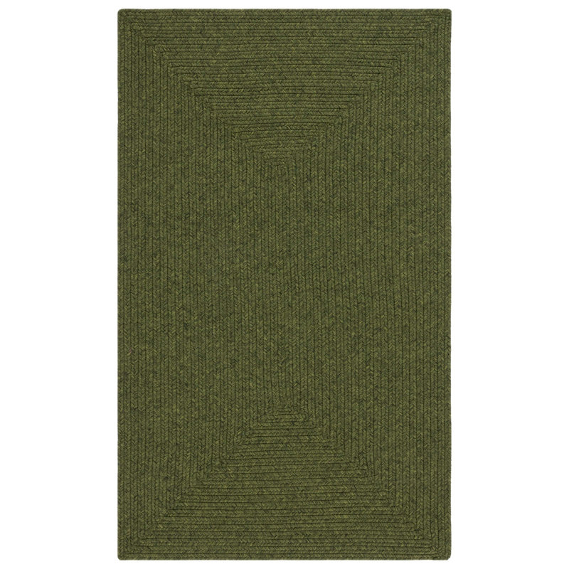 Garbrand Braided Hand Woven Performance Machine Washable Solid Color Indoor/Outdoor Area Rug, Rectangle 3' x 5'