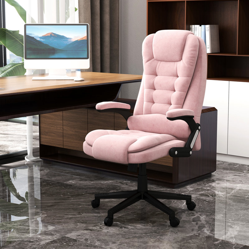 Fauteuil de massage à 6 points vibrant, rose, réglable et confortable avec chaleur, rembourré inclinable, rose