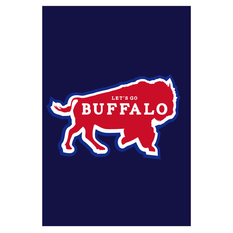 Drapeau extérieur rouge et blanc Buffalo, H 40 po x l 28 po