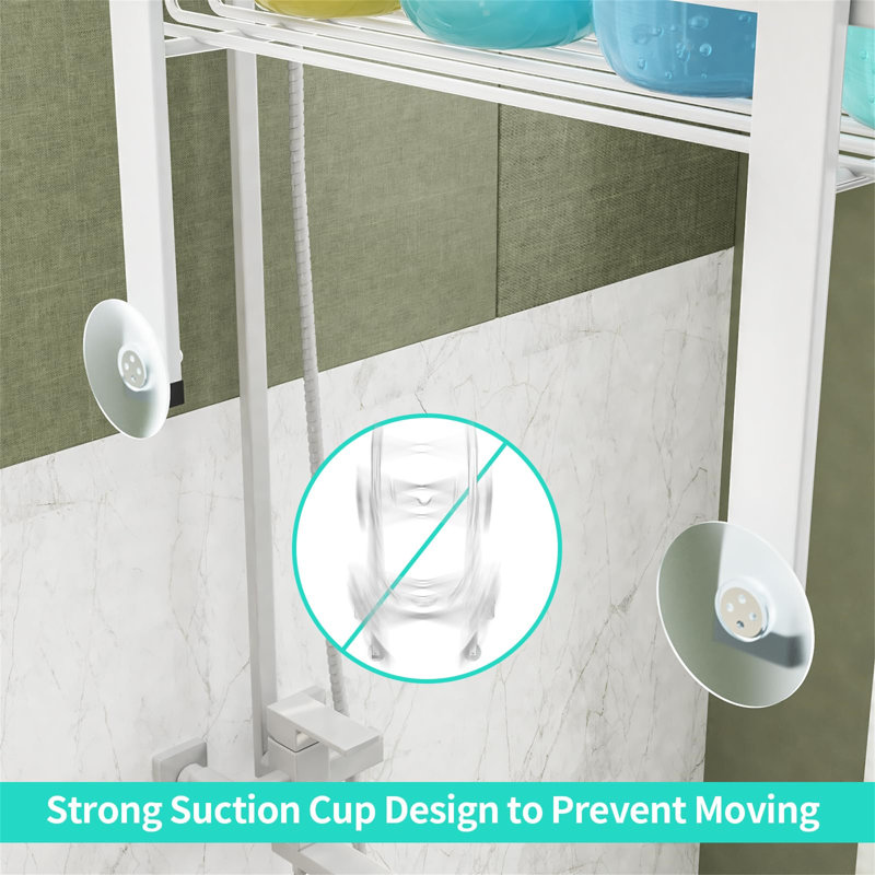 Nellianne Stainless Steel Shower Caddy, Marble, 55cm H x 31cm W x 10cm D
