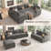 Anureet U Shaped Sleeper Sectional Modular Corner Grey Sectional Sofa