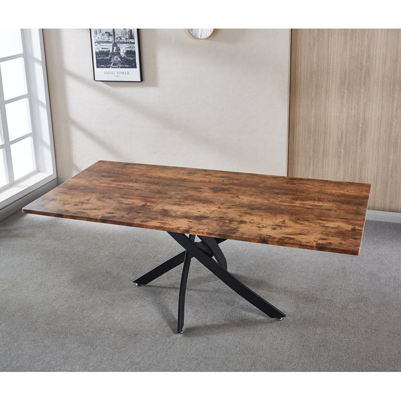 Table de cuisine, table de salle à manger avec pieds en métal L 78,74 po x l 39,4 po Keiyana, Noyer