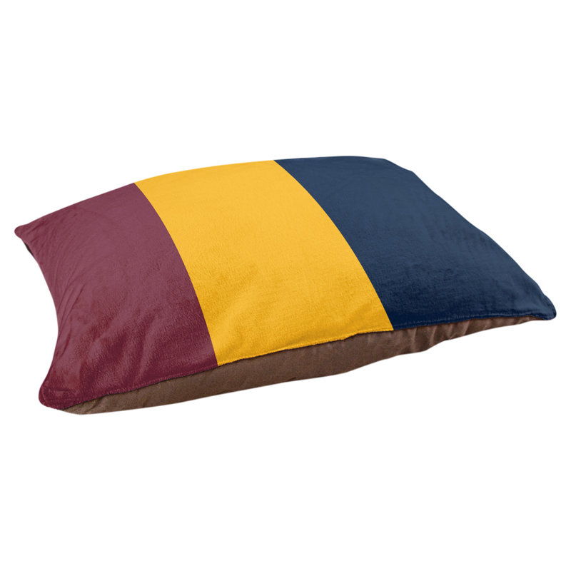 Coussin Cleveland, Moyen (l 28 po x P 18 po x H 9,5 po), Vin / or / bleu marine