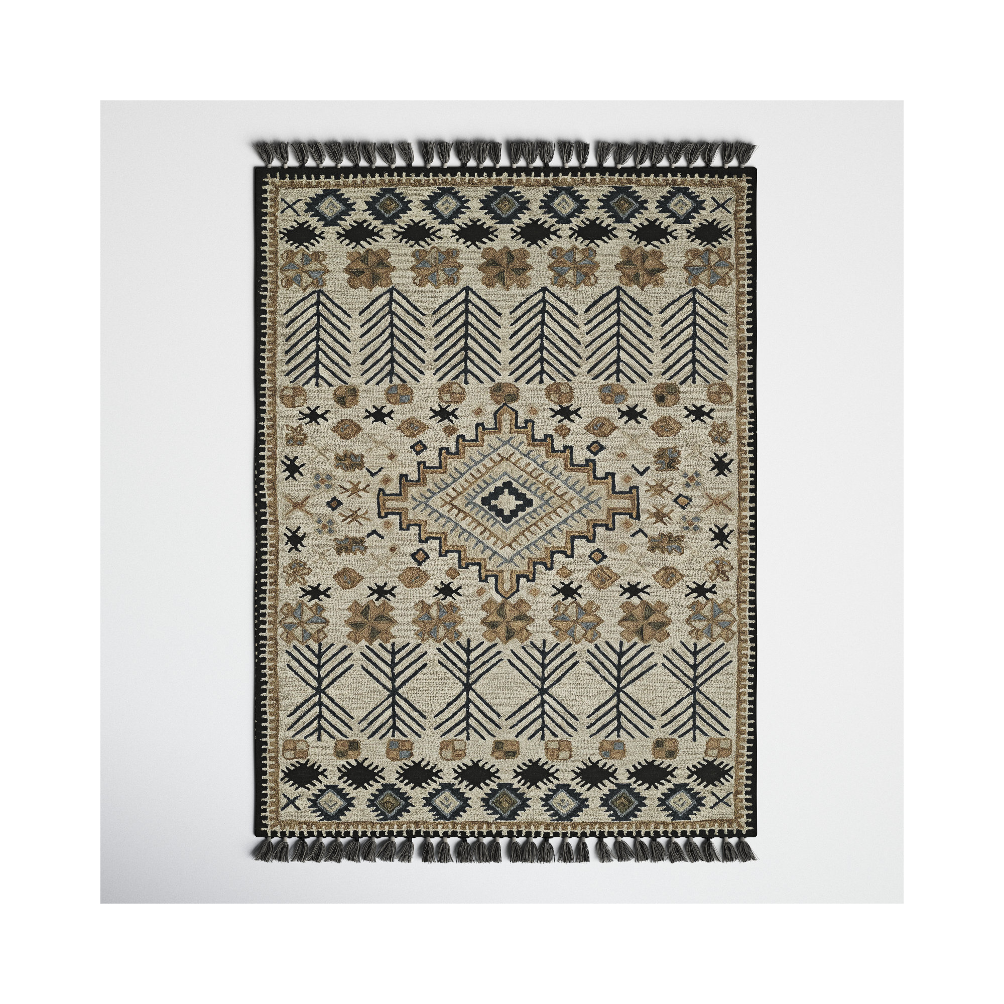 Anine Hand Tufted Wool Rug, Rectangle 9' x 12'