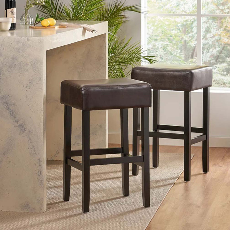 30" Backless Leather Counter Bar Stools