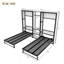 Lit escamotable simple et simple, conception pliable en métal avec garde-robe, tablettes et prises de courant, peu encombrant, blanc-1456336318