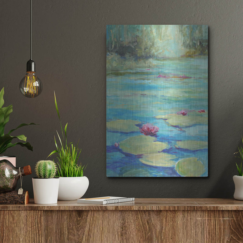 «Lily Pond» par Jadei, impression murale en métal, 12 po x 16 po, 16" H x 12" W