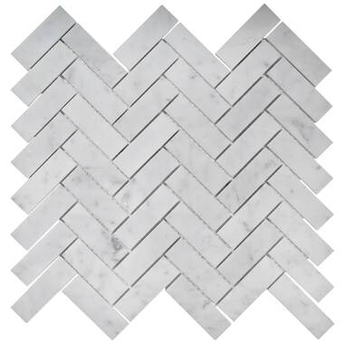 Carrara 1 x 3 Marble Chevron Mosaic Wall & Floor Tile Tile Club