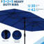 Très grand parasol à double face pour patio - Parasol de marché extérieur rectangulaire de 15 pi (base non incluse) - Parasol double pour piscine, pelouse et jardin - Bleu-1946181082