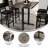 Rectangular Solid Wood Commercial Tabletop with Dual Bar Height T-Bases-185201524-185201531-185201529
