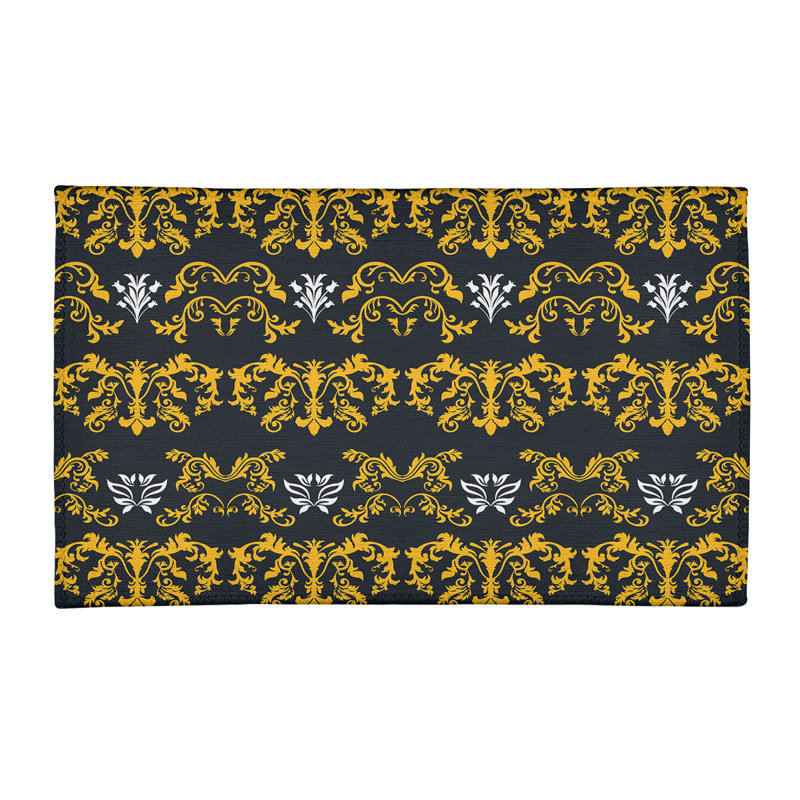 Damask Indoor Rug, Rectangle 3' x 5'