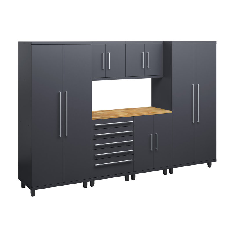 Ensemble 7 pièces Prestige: base, outil et mur, Noir / brun