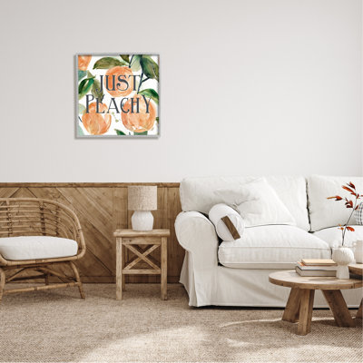 " Just Peachy Phrase Lush Fruit Watercolor Detail " by Carol Robinson