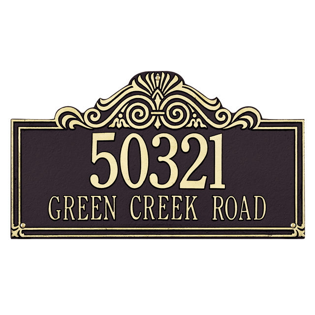 Villa Nova 2-Line Wall Address Plaque, Antique Copper, Yes