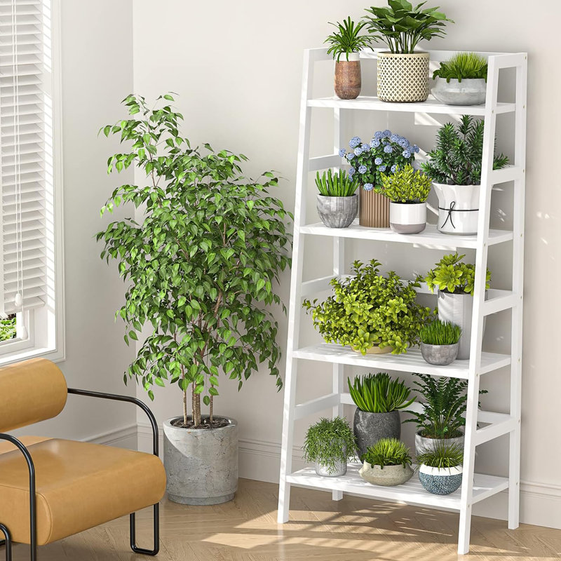Étagère en bambou à 4 niveaux, idéale pour les petits espaces - bibliothèque, organisateur de salle de bain, support à plante