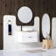 Meuble-lavabo de 32 po, seulement cabient, plateau en bois massif, conception à double tiroir, forme de ligne de tiroir, système de fermeture en douceur