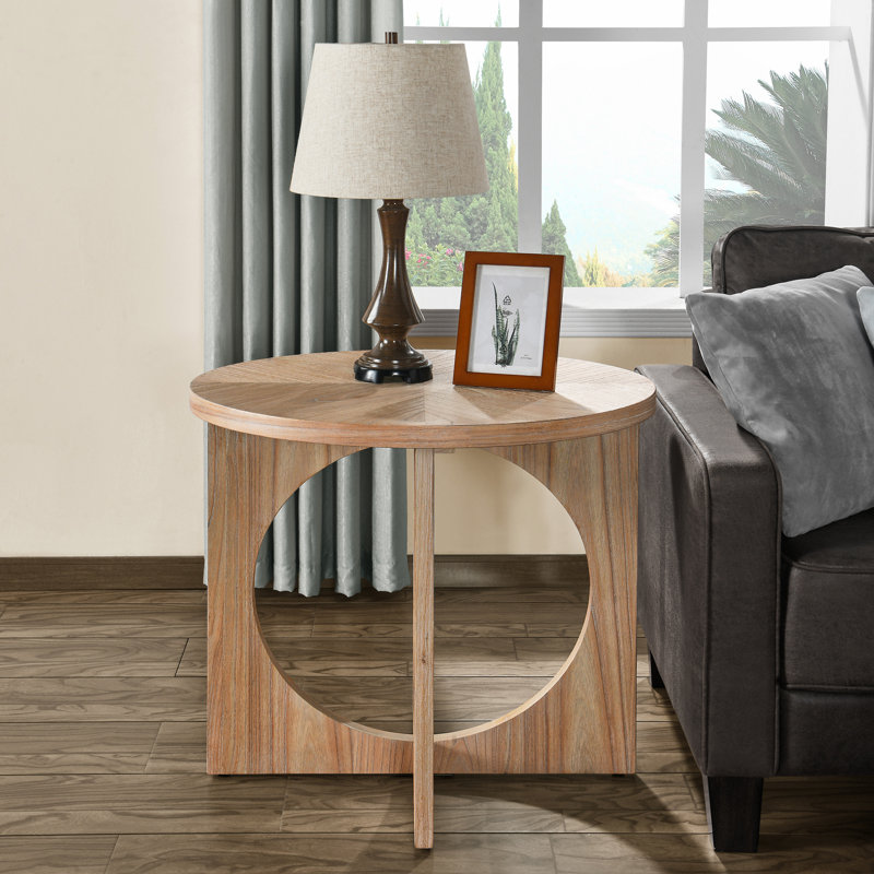 Lallier Oval Drum End Side Table