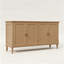 Buffet rétro de 57,87 po de largeur avec tablettes réglables et 4 portes avec placage en bois massif-141203222