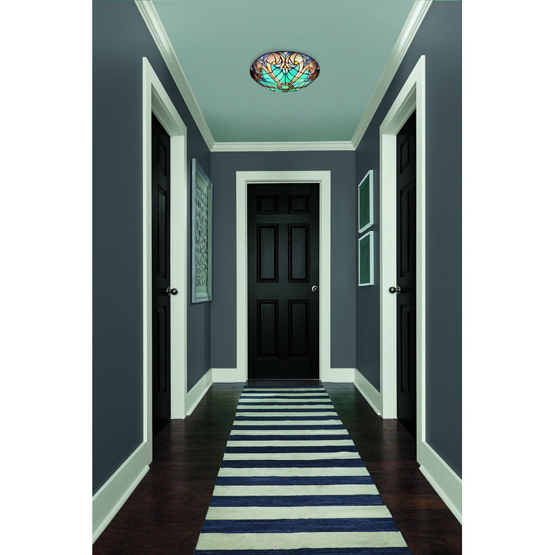 Glass Flush Mount, Blue