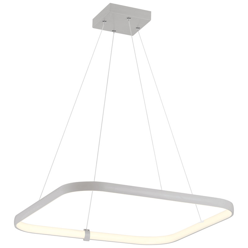 Luminaire suspendu DEL à double tension 24 po Erine - Blanc mat, Satin