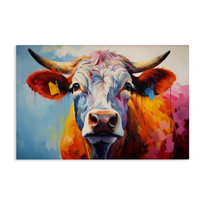 Portrait coloré de bovins sur toile, design par LSR Creative Studio