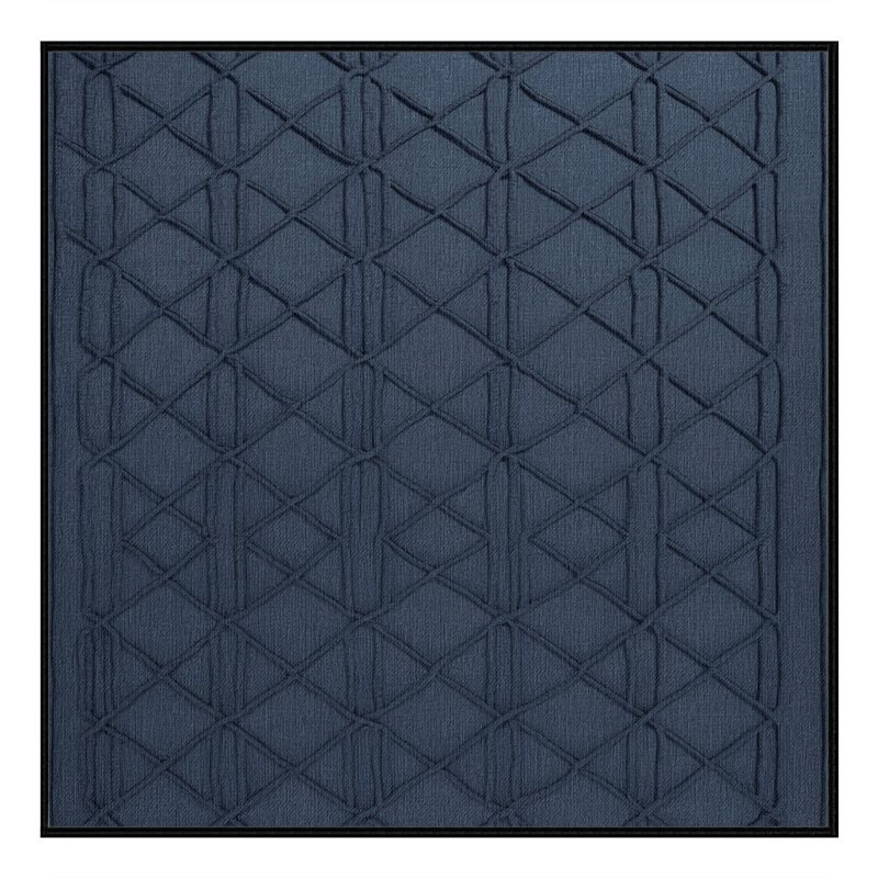 Tapis gris en treillis lavable à la machine, Carré 5 pi