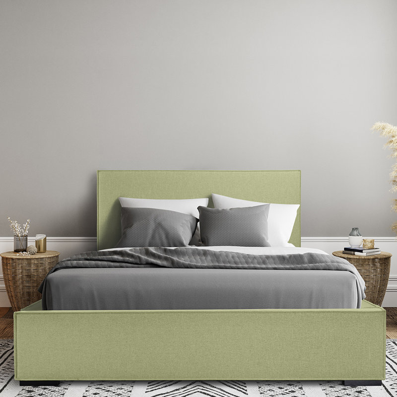 Ronni Upholstered Ottoman Storage Bed, Super King (6'), Green
