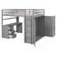 Lit mezzanine avec tiroirs, bureau et garde-robe-33824346