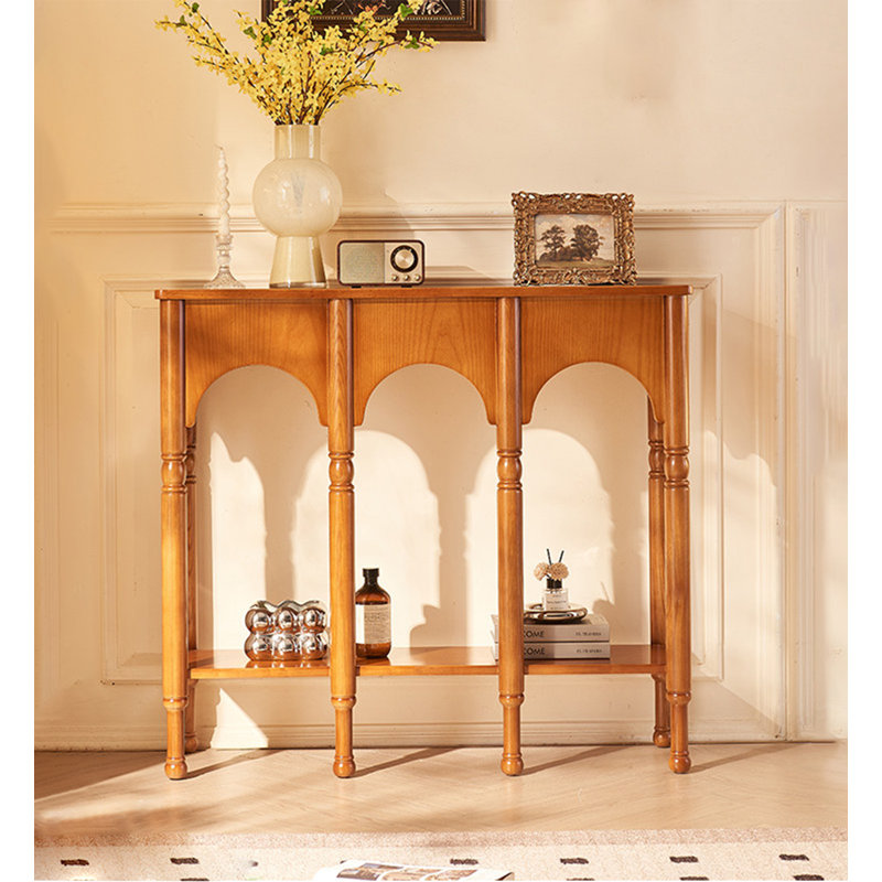 Table console en bois massif rétro Country