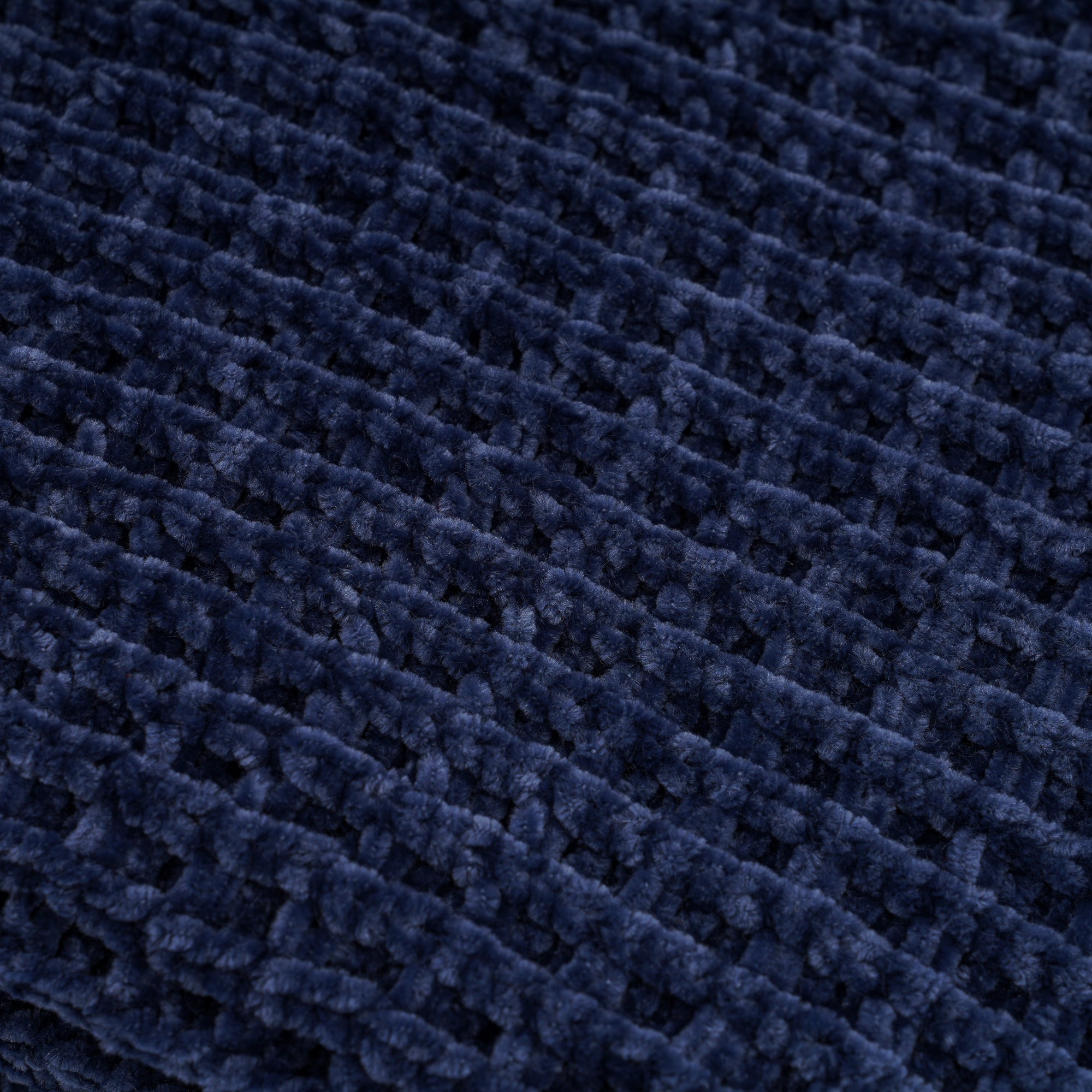 Amor Waffle Knitted Throw Blanket, Navy