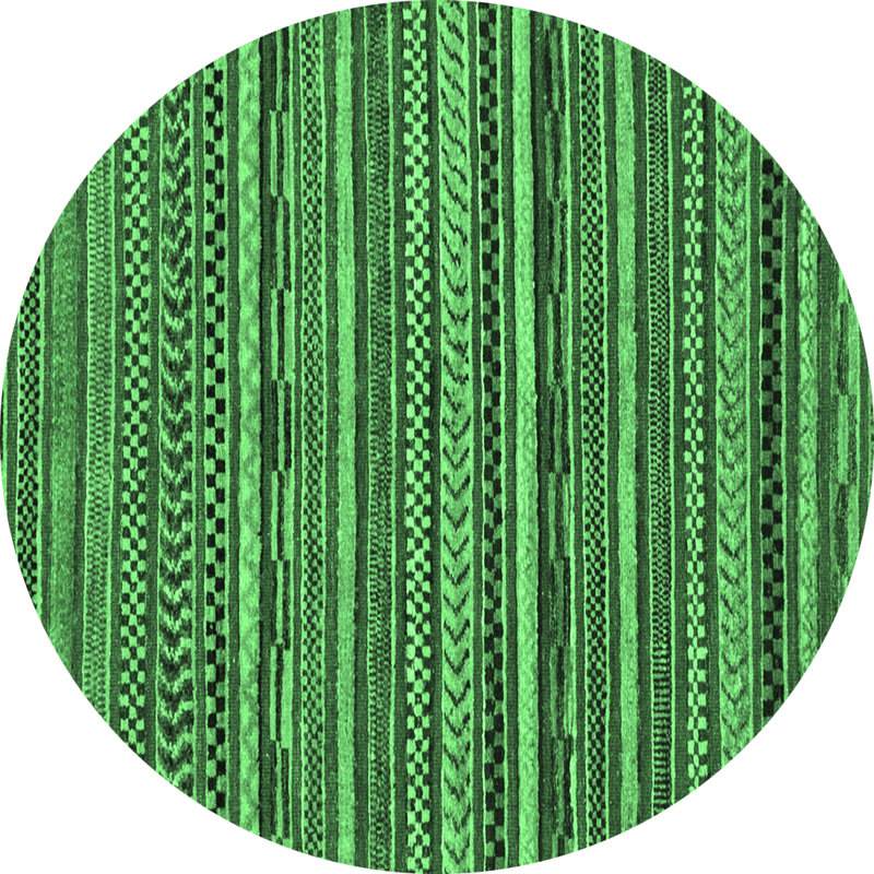 Washable Geometric Indoor Rug, Round 8'