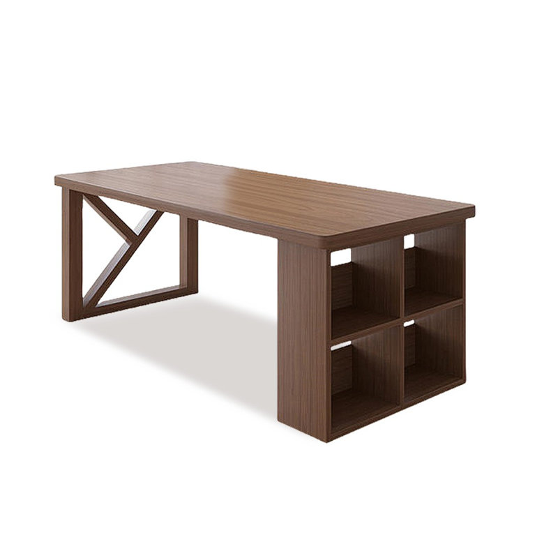Bureau rectangulaire en bois massif brun noisette, H 29,53 po x l 62,99 po x P 27,56 po