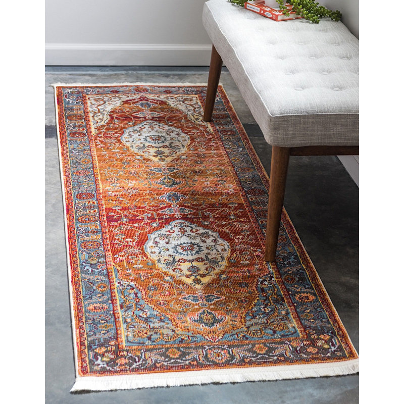 Tapis à oriental brun Mulvihill, Tapis de couloir 2 pi 7 po x 10 pi