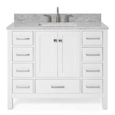 43'' Single Bathroom Vanity with Carrara Marble Top