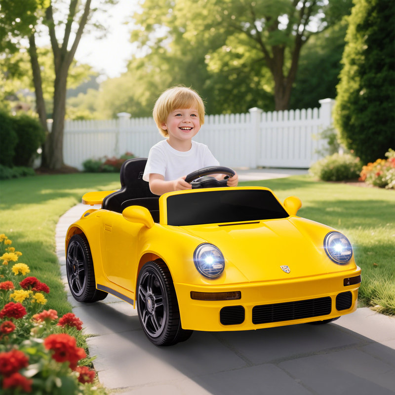 HOMCOM Battery Powered Ride On with Remote Control, Yellow